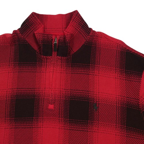 Polo Ralph Lauren 1/4 Zip Pullover Herren XL rot Buffalo kariert Estate Ripp Baumwolle - Bild 2 von 9