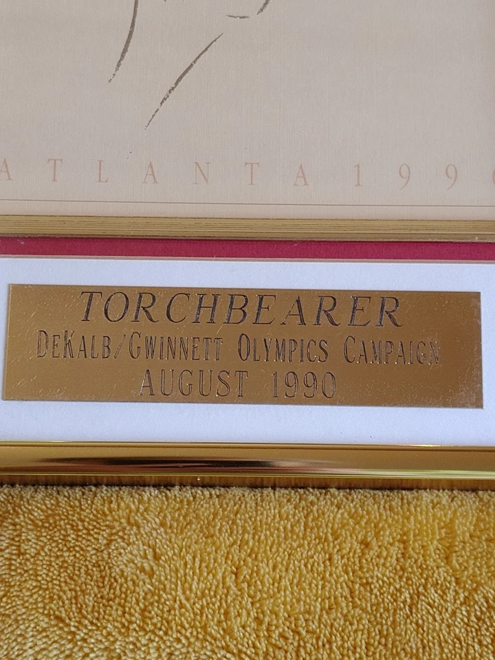 1996 Olympics Torchbearer Corporate Sponsor Campaign Plaque Atlanta - Image 3 of 4
