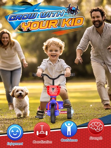 Triciclo para niños pequeños de 1-3 3-5 años, bicicleta araña bicicleta de equilibrio para bebés... - Imagen 2 de 9