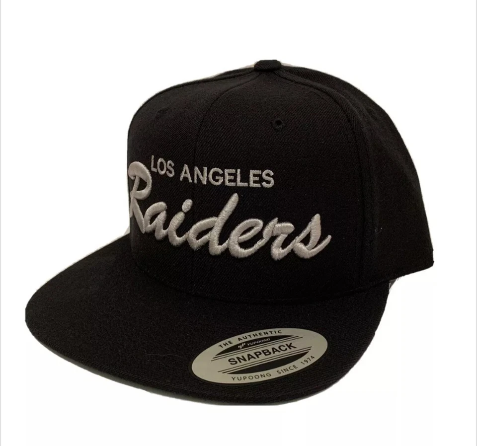 Los Angeles LA Raiders Script Classic Snapback Cap Mütze verstellbar schwarz & weiß - Bild 2 von 4