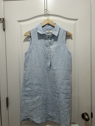 Vineyard Vines Blue pinstriped Sleeveless Polo Collar Midi Sundress Size 6 - Picture 11 of 11