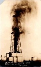 One of The New Gushers In Odessa Texas Oil Field Jack Nolan 1932 RPPC Postcard