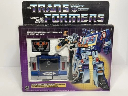 Vintage G1 Transformers Soundwave & Buzzsaw Figures 1983 Hasbro Complete