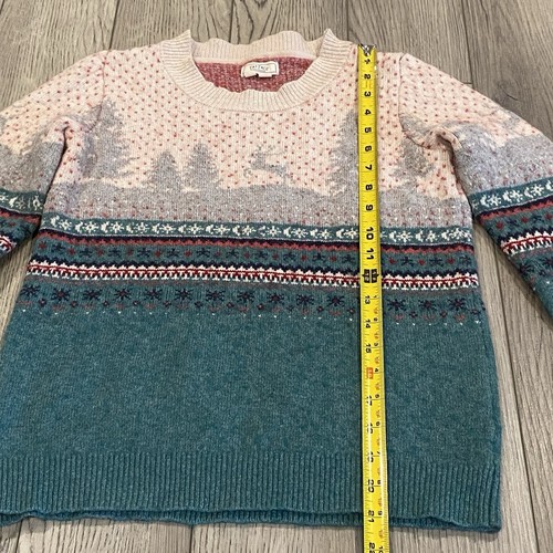 Fat Face Fair Isle Wollmischung Pullover Damen Gr. S (US 2) Winterszene Pullover - Bild 10 von 15