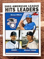 2004 Topps Vernon Wells Ichiro Suzuki Michael Young #338