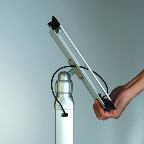 Aluminum Floor Standing Height Adjustable Lockable Anti-Theft Tablet Holder - Picture 8 of 12