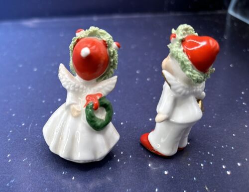 Vintage 1950er NAPCO WEIHNACHTEN küssende Engel Paar SELTEN Mini Bone China Spaghetti - Bild 2 von 10