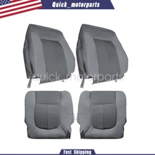 Driver Passenger Bottom Top Cloth Seat Cover Gray For 11-16 Ford F250 F350 XLT
