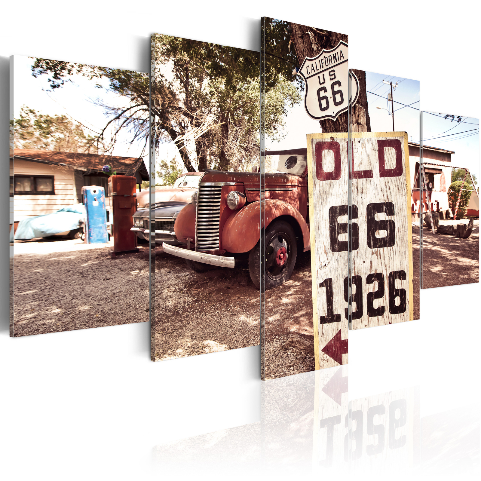 OLD CAR ROUTE 66 Canvas Wall Art Framed Print Picure Photo 030206-4 | eBay