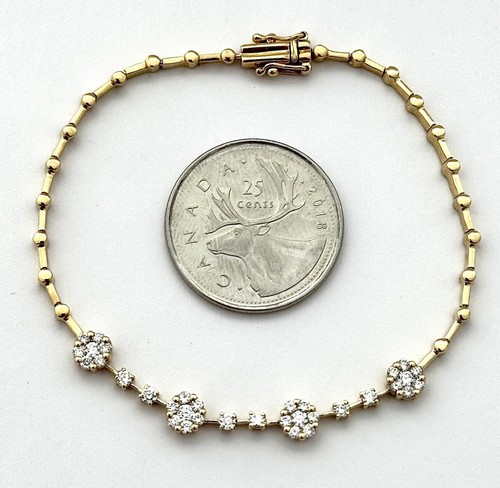 DIAMOND BRACELET 18K YELLOW GOLD, 0.87 CAR NATURAL VS DIAMONDS, RET USD $4,000+T - Picture 8 of 13