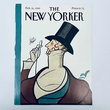New Yorker Magazine Cover February 26 1990 Artist? Eustace Tilley Absolut Vodka