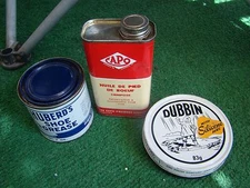 Vintage Dubbin-Capo-Huberds Shoe Grease Oil  Preservative Leather Tins Lot Of 3