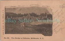 Millbrook NY - DAHEIM MANSION STONE BRIDGE & POND - Postcard