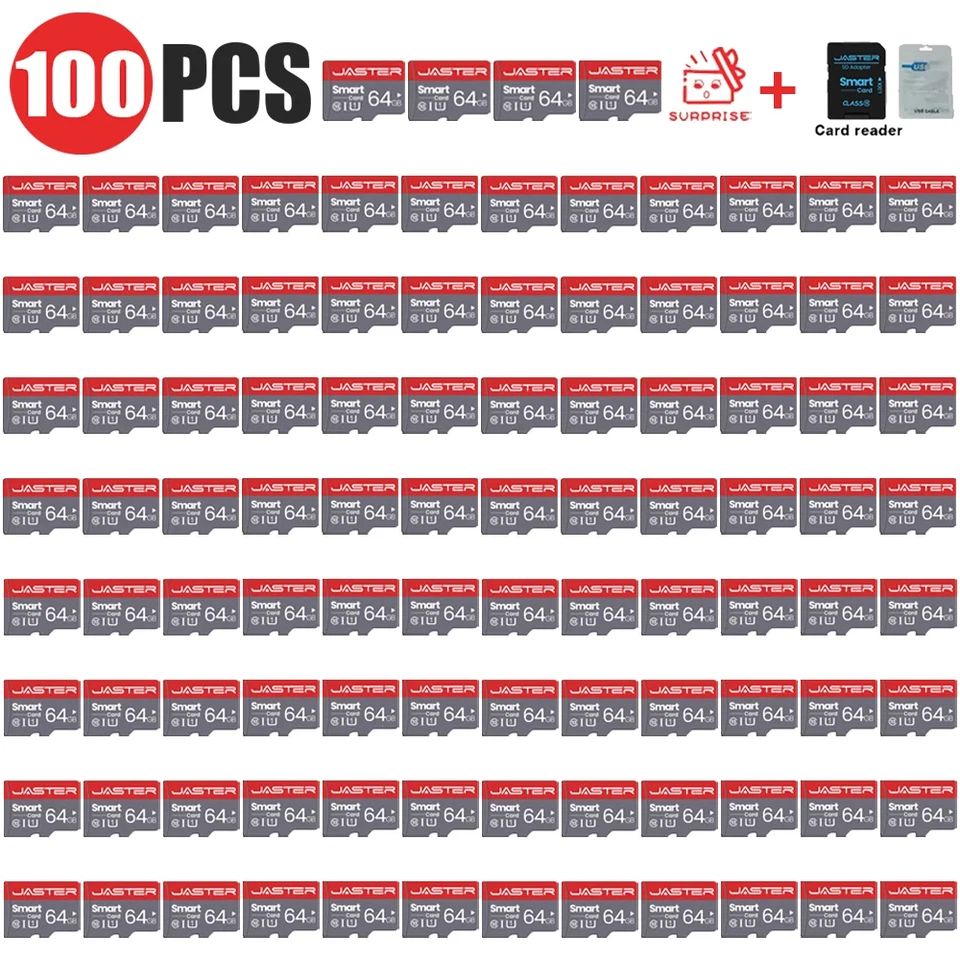 LOTE DE 100 PIEZAS Tarjeta SD Inteligente 128G TF Tarjeta Flash para Cámara Teléfono 64GB Memoria Original Foto 3 de 4