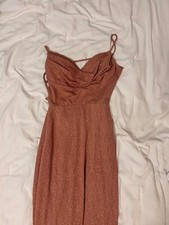 XS Rose Quartz Pink Glitter Maxi Prom Long Dress Windsor, Perfect Condition