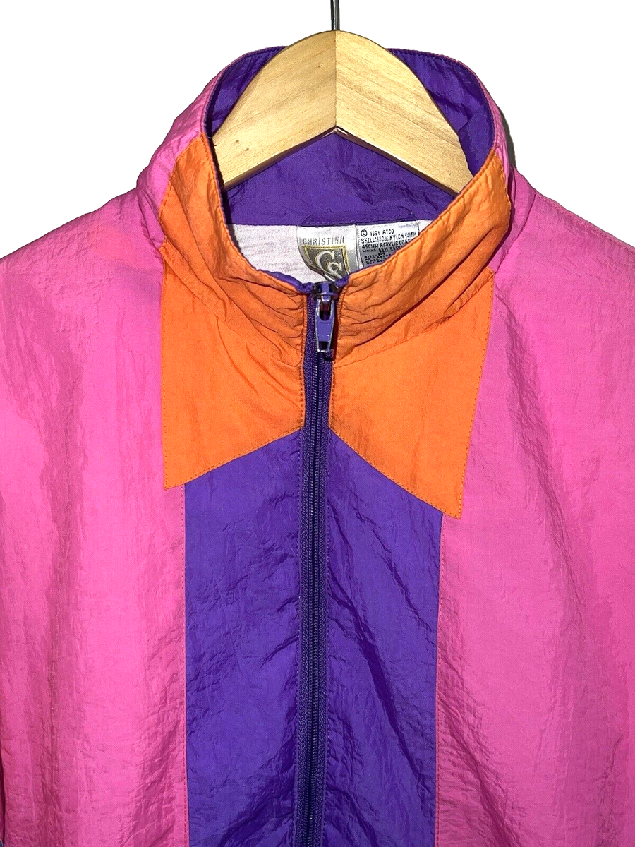 VTG 90s Day Glo Bright Color Windbreaker Athletic Jacket VTG 90s Day Glo Bright Color Windbreaker Athletic Jacket