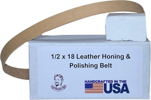 1/2" X 18" Leather Honing & Polishing Belt - Buffing Compound Included
