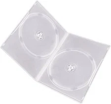 7Mm Slim Clear Double CD/DVD Case, 100 Pieces Pack. (2 Discs Capacity Pe