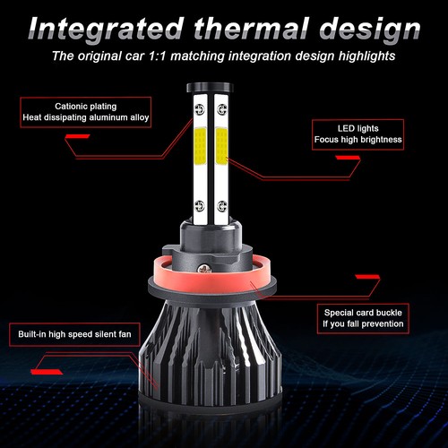 For Chevy Malibu 2013 2014 2015 6x LED Headlight Hi Low + Fog Light Bulbs Combo - Picture 2 of 23