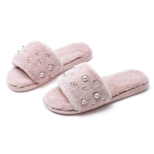 U-slide Women’s Cross Band Soft Plush Fluffy Furry Fleece House Indoor or Out... - Picture 2 of 49