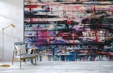 3D Wood Graffiti Art Wallpaper Wall Murals Removable Wallpaper