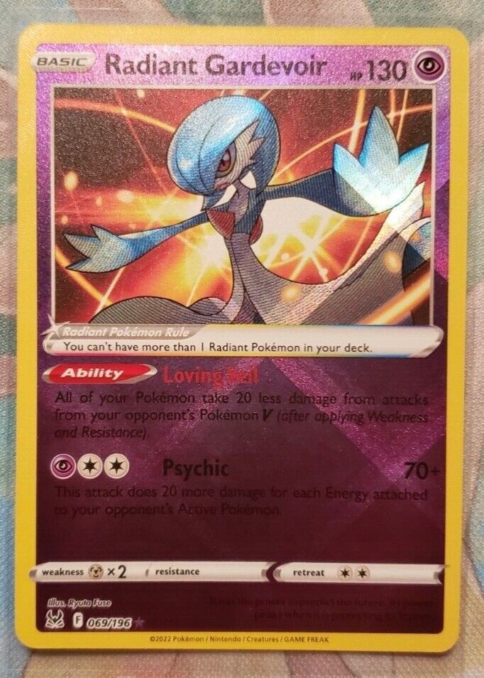 Radiant Gardevoir SHINY HOLO RARE card 069/196 SWSH Lost Origin 2022  Pokemon TCG