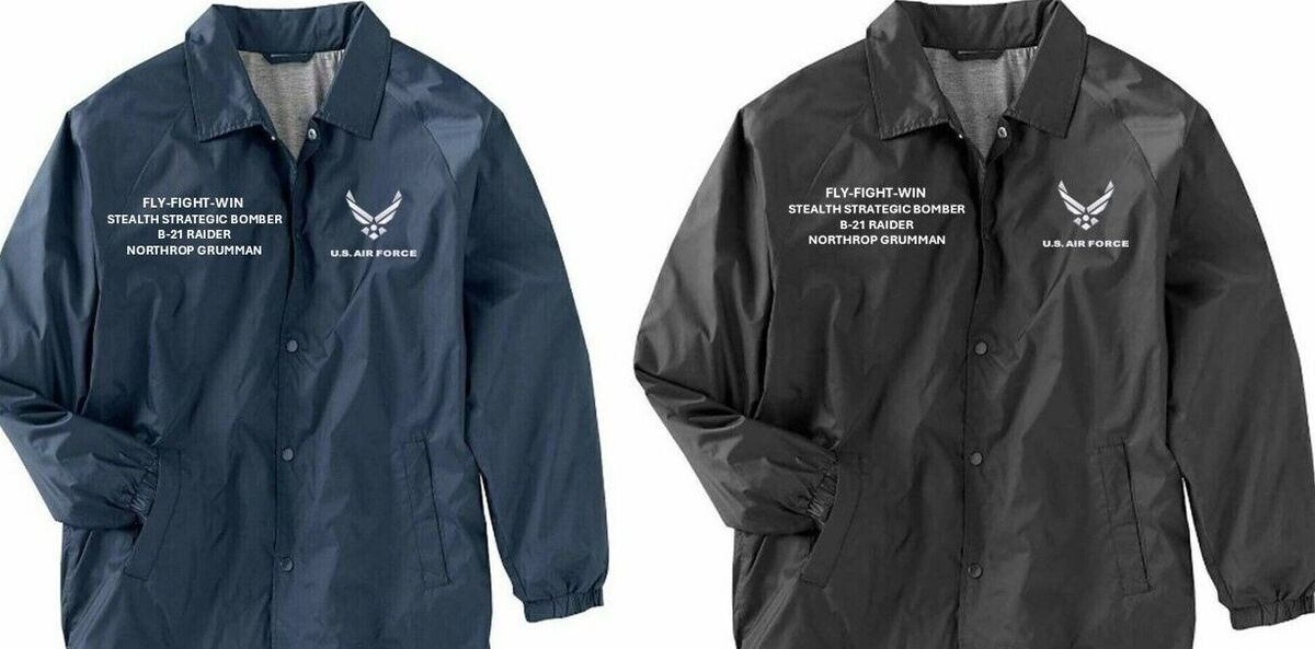 B-21 RAIDER* STEALTH STRATEGIC BOMBER *EMBROIDERED JACKET B-21 RAIDER* STEALTH STRATEGIC BOMBER *EMBROIDERED JACKET