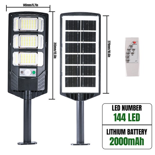 500W Commercial Solar Street Light LED Lamp Outdoor Area Motion Sensor Wall Lamp - Picture 34 of 62