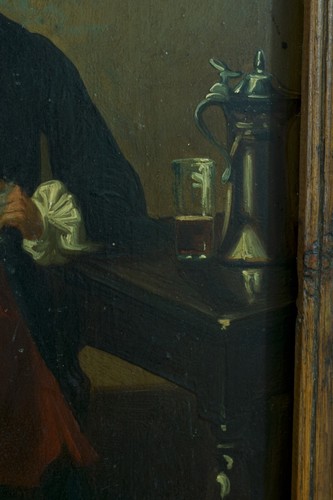 Painting Antique St.Meissonier Portrait Man Drive Book Smoker Tavern X 2 - Picture 10 of 15