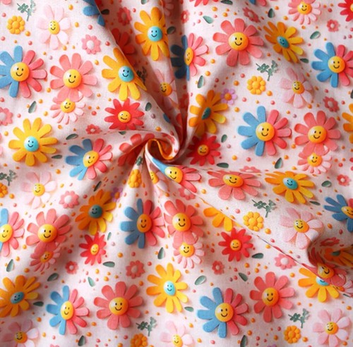 Little Johnny 100% Cotton 3D Cotton 142cm Wide Digitally Printed Cotton Fabric - Picture 2 of 2