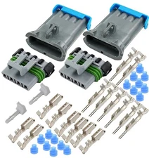 2-PACK 30AMPS Delphi Metri-Pack 280 Series 4-PIN  Connector w/10-12 AWG Terminal