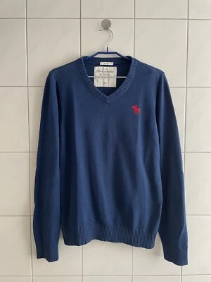 Abercrombie & Fitch Herren Pullover Gr.XL Blau V-Ausschnitt - Bild 1 von 4