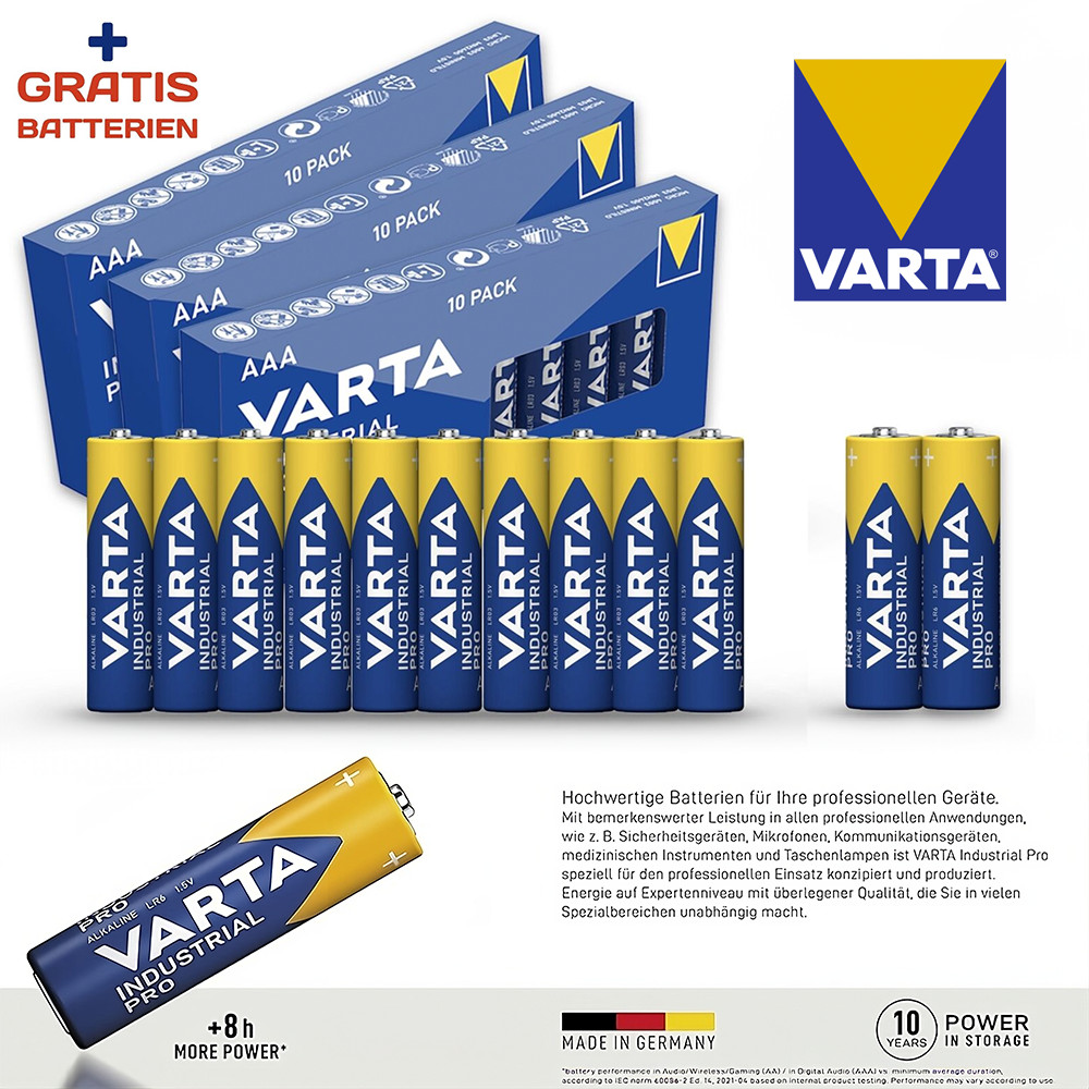 Thumbnail - Aa Oder Aaa Original Varta Professional Industrial Batterien Lr06 Lr03