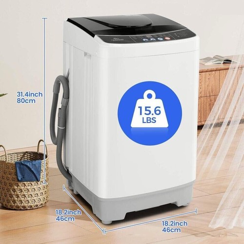 Washing Machine Full-Automatic Portable Washer Combo with Drain Pump 10 Programs - Picture 8 of 9