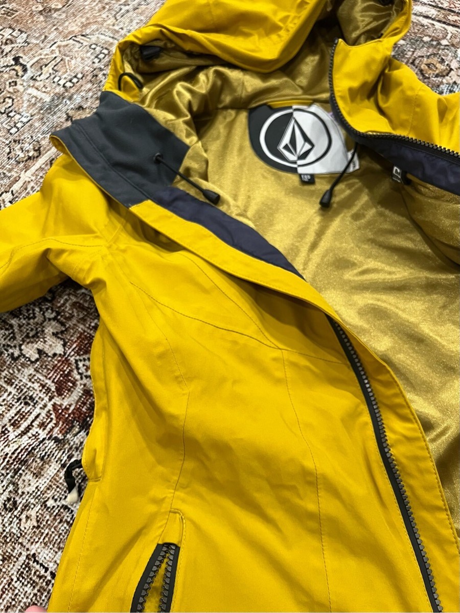 Volcom Men's Yellow Gore Tex Waterproof Long Sleeve Ski Jacket Size XS