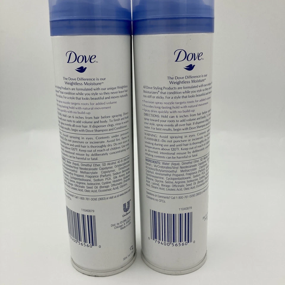 2 latas Dove Precision Volume LIFT & HOLD HairSpray ROOT LIFTING SPRAY 7 OZ RARO Foto 4 de 4