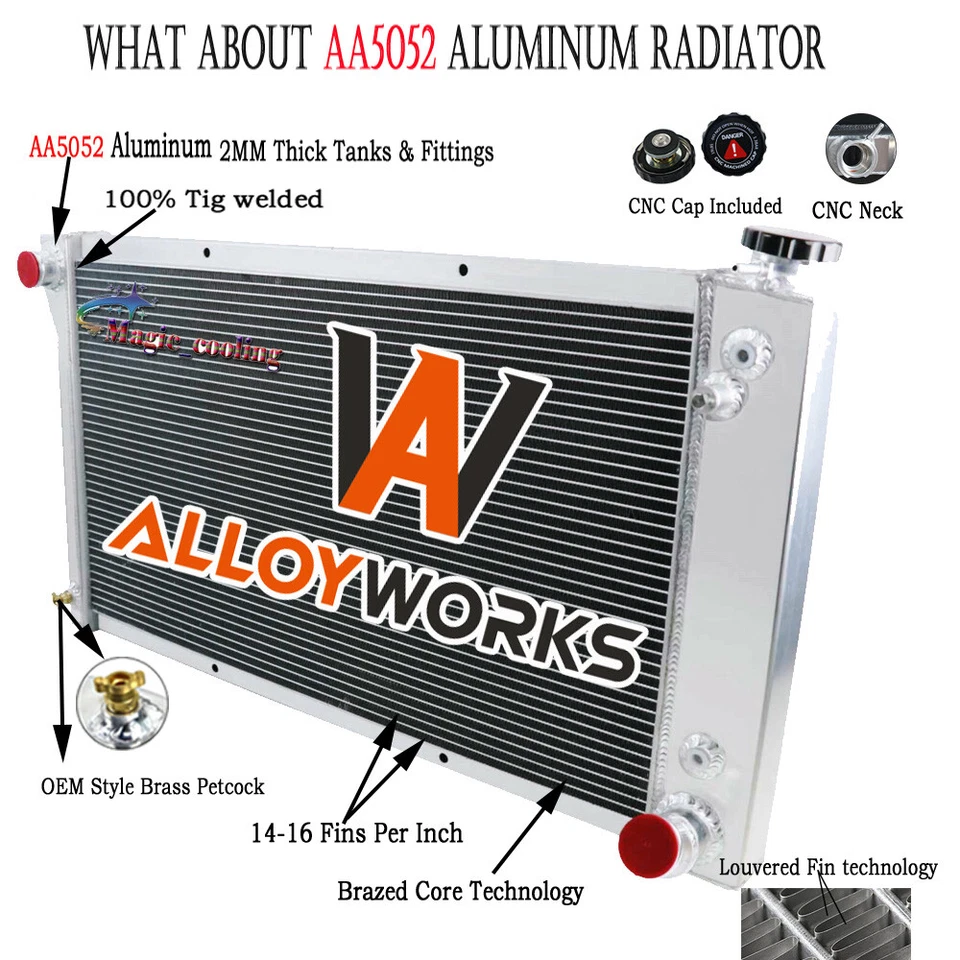 3 Row Radiator For 1968-72 Chevy C/K C10 C20 Truck Suburban GMC C15 C1500 Pickup — 第 2/4 张图片