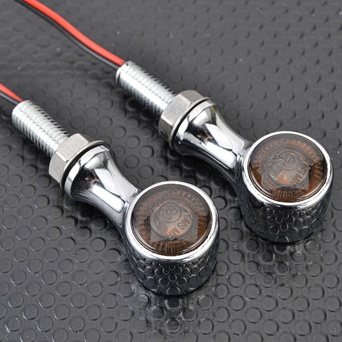 1 Pair Motorcycle LED Turn Signal Light Amber Blinker Indicator For Cafe Racer - Imagen 11 de 12