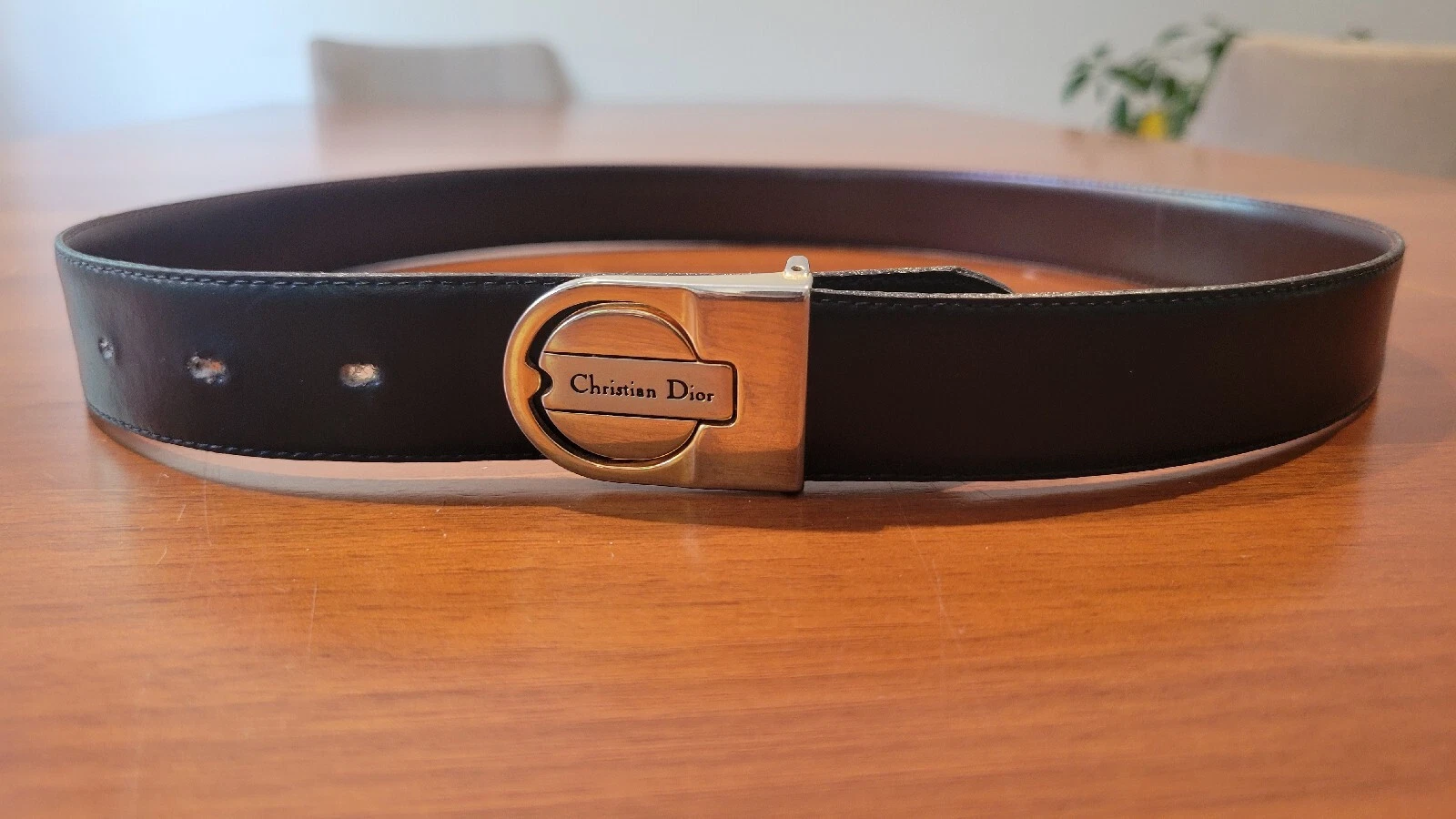 Christian Dior   Ceinture Cuir Noir   34 Taille UE