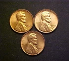 1956-57-58-D Set Ch/Gem BU Red Lincoln Wheat Cents-3 Great Coins-c7022xux