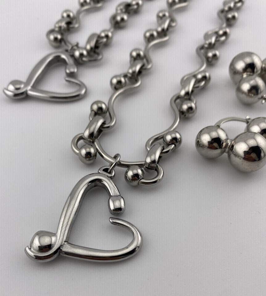 Uno de 50 镀银套装 3 件项链手链耳环 — 第 4/4 张图片