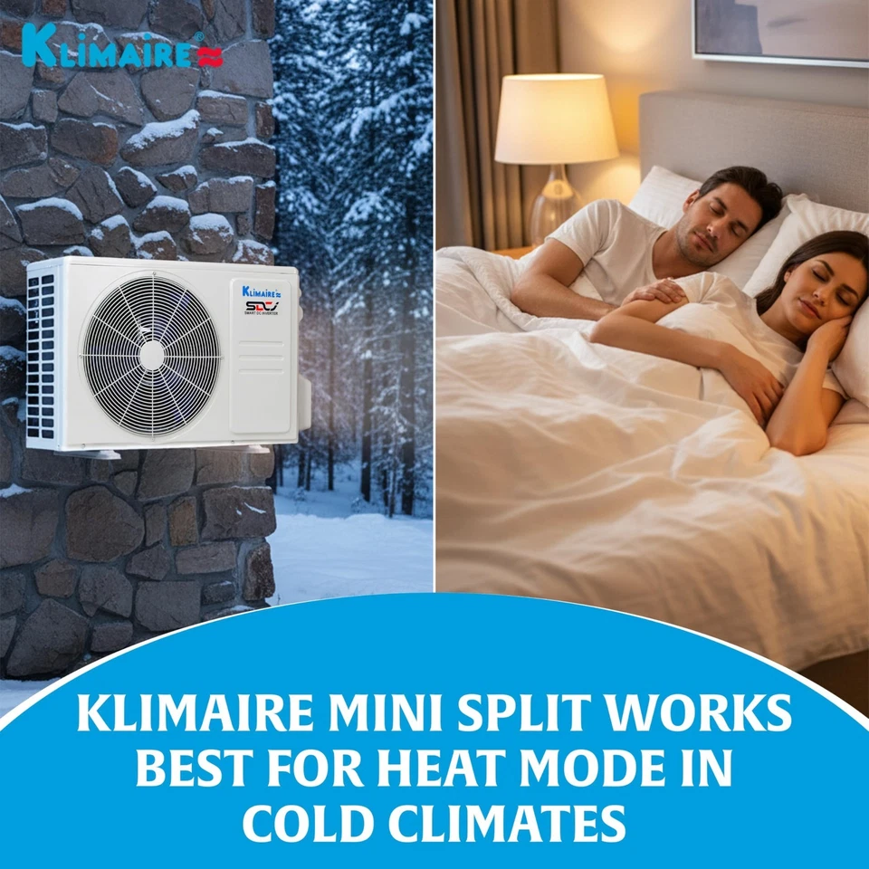 Klimaire HyperHeat 12000 BTU 23.1 SEER2 Ductless MiniSplit Inverter Heat Pump Ac - Image 3 of 4