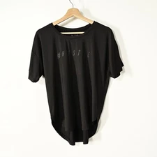 MKH Women’s L. #HUSTLE Black Graphic Print Pullover Athletic Shirt Sleeve Shirt