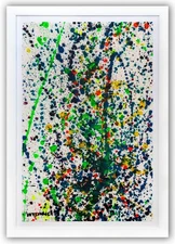 Wyland- Original Watercolor Painting on Deckle Edge Paper "Abstract Drip"