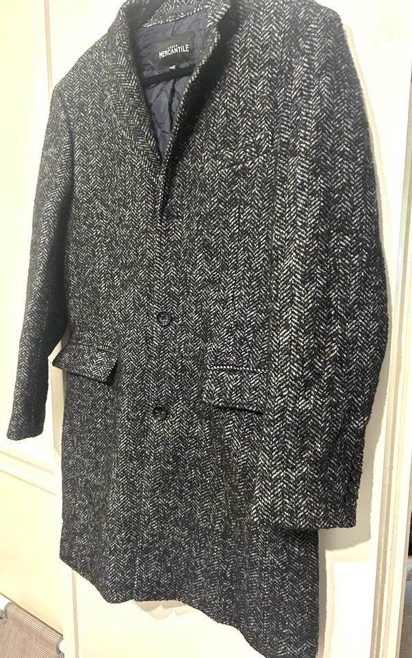 J. Abrigo Topcoat Crew Thompson Hombre Lana Espiga Thompson Gris 38R Foto 3 de 4