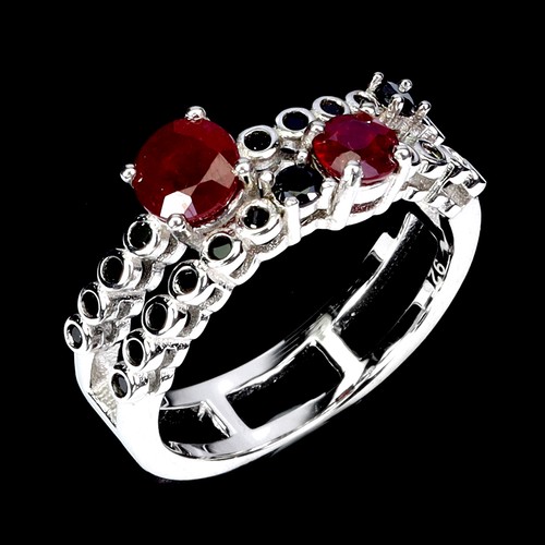 925 Sterling Silver Ring Round Ruby 5mm Spinel Natural Gemstone Jewelry Size 7 - Picture 2 of 14