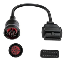 J1939 9 pin OBD1 to 16 pin OBD2 Adapter Cable,J1939 to OBD2 Adapter Black