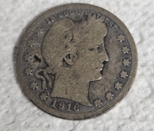 1916 Silver Barber Quarter