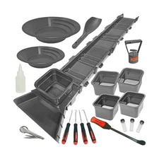 Sluice Box Compact Gold Panning Kit; Portable Sluice Box and 5 Classifier sif...