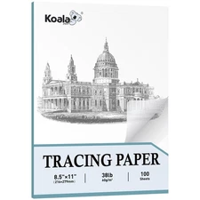 Koala Premium Tracing Paper 8.5x11 inch Transparent Tracing Paper 38lb/60gsm ...
